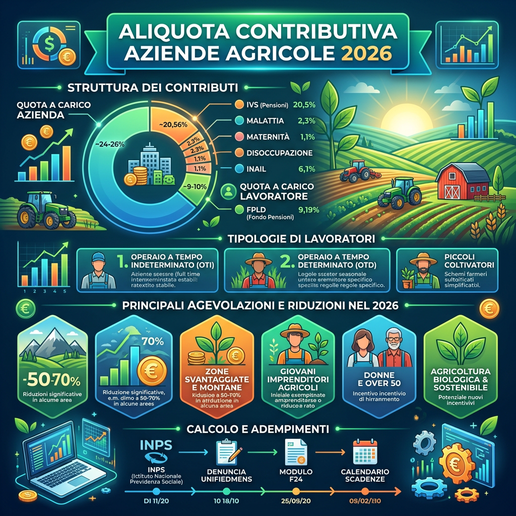 Aliquota contributiva Aziende agricole 2026