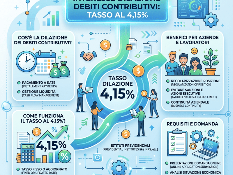 Debiti contributivi: interesse dilazione ridotto al&nbsp;4,15%