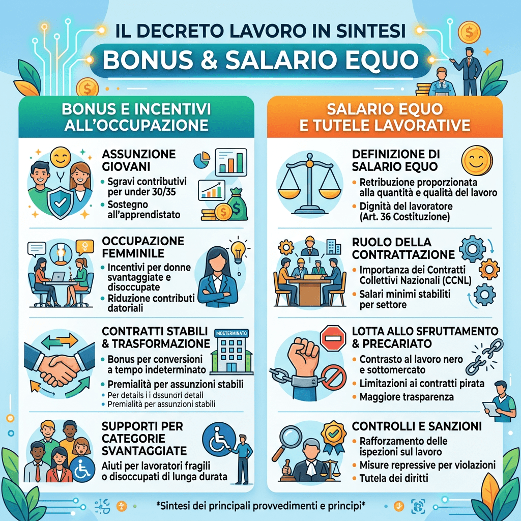 I bonus del Decreto Lavoro e il salario&nbsp;giusto