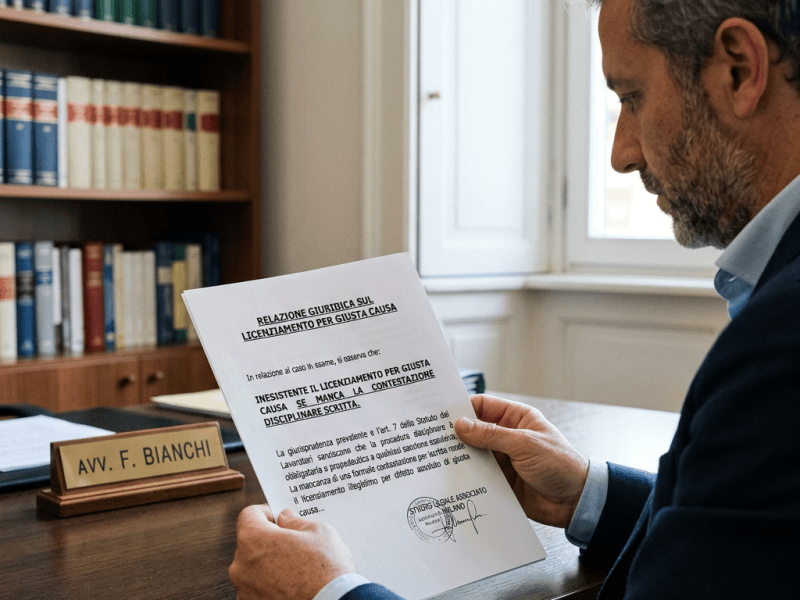 Inesistente il licenziamento per giusta causa se manca la contestazione disciplinare&nbsp;scritta