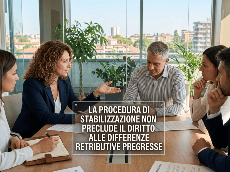 La procedura di stabilizzazione non preclude il diritto alle differenze retributive&nbsp;pregresse